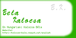 bela kalocsa business card